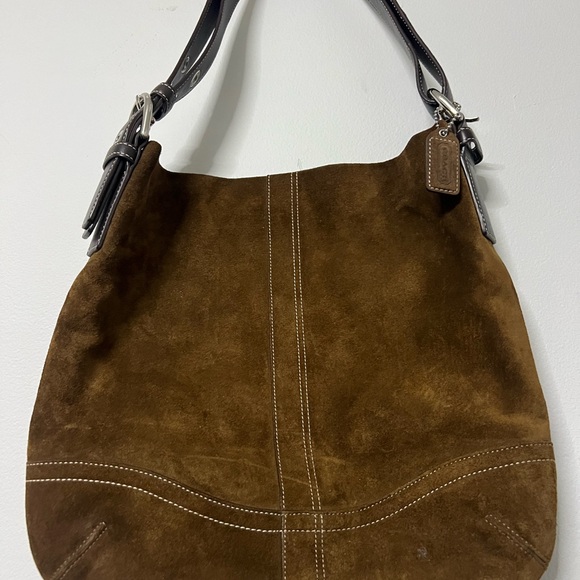Coach Brown Suede Hobo Bag - Picture 1 of 4